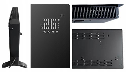 Grzejnik elektryczny szklany konwektorowy Glow 2500W LED WiFi Tuya na Arena.pl