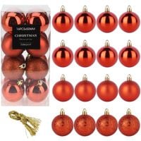 Bombki choinkowe nietłukące czerwone 5 cm 16 szt.