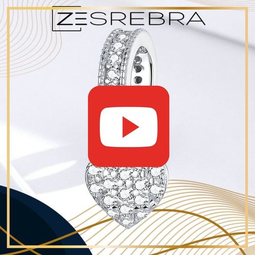 CHARMS WISZĄCE SERCE srebro 925 koralik zawieszka z cyrkoniami srebrna S925 na Arena.pl