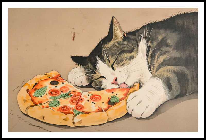 Plakat 91,5x60cm Pizza Dla Kota zdjęcie 3