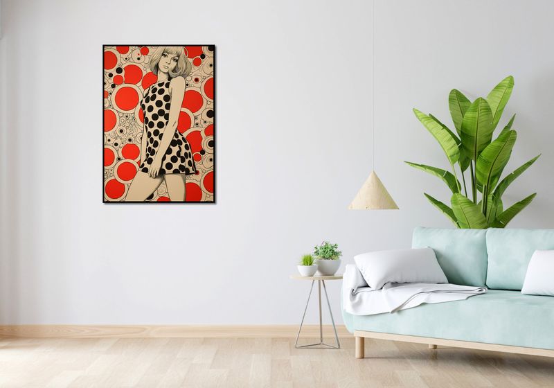 Plakat 67,5x95cm Czerwone Kropki zdjęcie 4