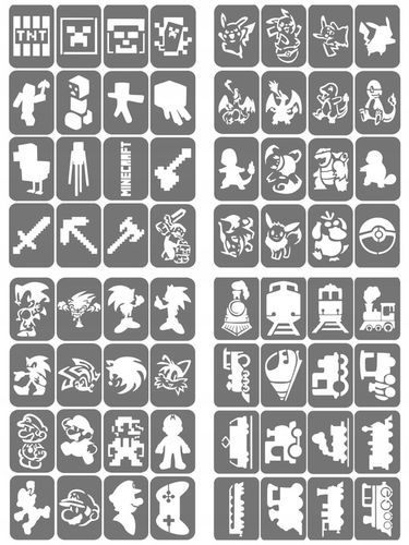 Szablony do tatuaży brokatowych, Tatuaże brokatowe - mix 50 sztuk na Arena.pl