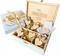 Pamiątka Chrztu Świętego Prezent na Chrzest z Grawerem BŁĘKITNE