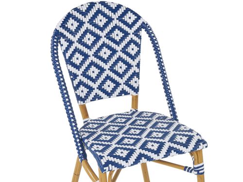 Zestaw ogrodowy stół i 4 krzesła wzór niebiesko-biały RIFREDDO na Arena.pl