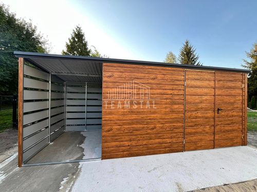 Schowek Domek Ogrodowy 3x2,5m + wiata 1,5x2,5 Brama dwuskrzydłowa   TS826 na Arena.pl