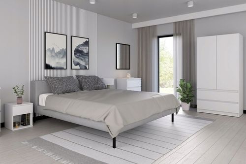 KOMODA SZAFKA BIAŁA 3 SZUFLADY NOWOCZESNA DO SALONU SYPIALNI na Arena.pl