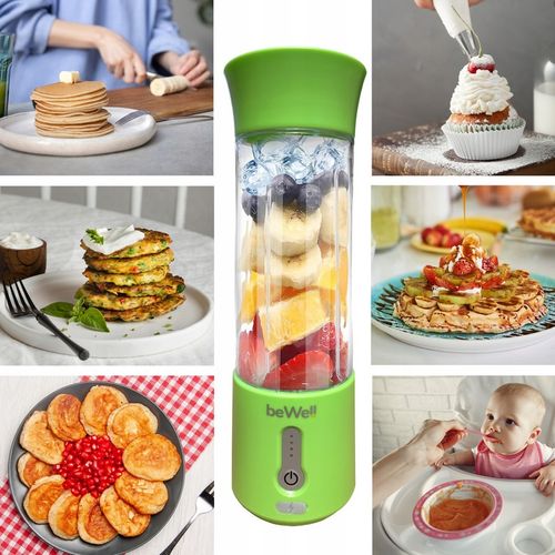 BLENDER KIELICHOWY DO SMOOTHIE I KOKTAJLI RECZNY beWell 500ml BEZPRZEWODOWY na Arena.pl