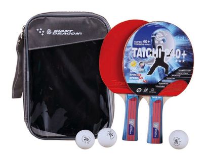 Zestaw do tenisa stołowego ping ponga 2 rakietki + 3 piłeczki + pokrowiec Taichi P40+ Giant Dragon RST12305P40+