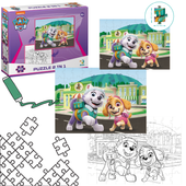 Puzzle 2W1 Psi Patrol 60 Elementów Kolorowanka I Układanka W Jednym  200161