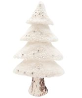 CHOINKA Z BROKATEM DEKORACJA GLAMOUR FUTERKO 30 cm BIAŁA