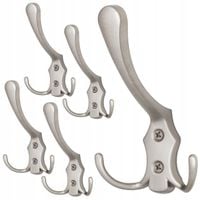 5x HACZYK NA UBRANIA WIESZAK NA UBRANIA ŚCIENNY WIESZAK MEBLOWY 3 HAKI