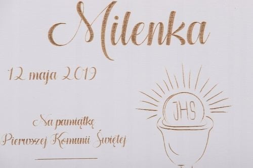 PUDEŁKO białe KOMUNIA prezent GRAWER pamiątka IMIĘ na Arena.pl