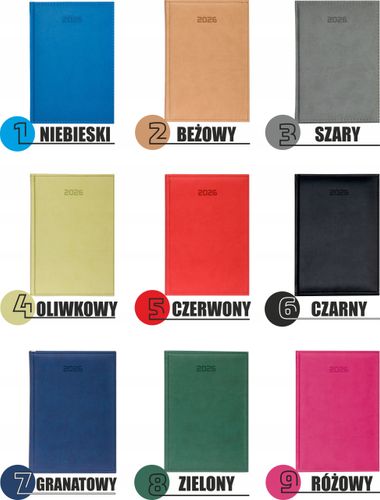 Stylowy prezent kalendarz książkowy A5 2026 rok z nadrukiem UV z imieniem na Arena.pl