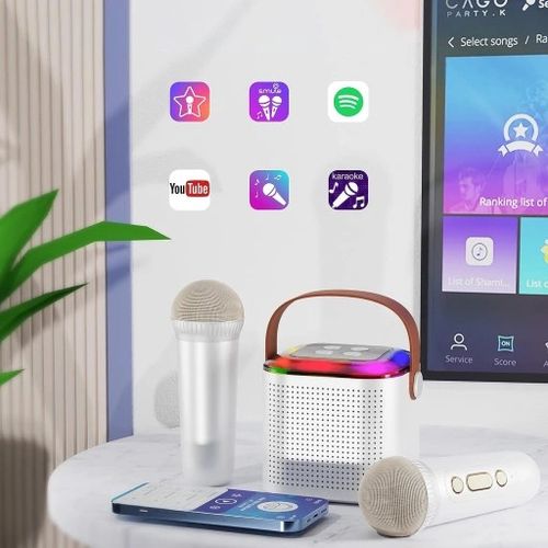 KARAOKE GŁOŚNIK BLUETOOTH BEZPRZEWODOWY ZESTAW 2X MIKROFONY DLA DZIECI RGB na Arena.pl