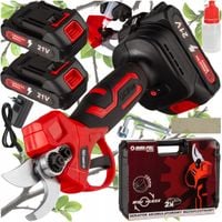 SEKATOR BEZSZCZOTKOWY 2X 2,5AH AKUMULATOR 21V NOŻYCE DO GAŁĘZI 25mm WALIZKA