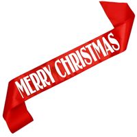 Merry Christmas - czerwona szarfa z białym nadrukiem