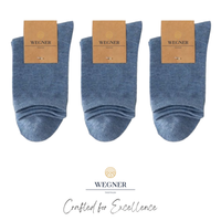 3-Pak Męskich Niebieskich Skarpetek Bawełnianych 39-43, Wygodne i Stylowe