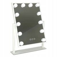 Lustro do makijażu LED Hollywood 12 żarówek 30x40 cm USB stojące