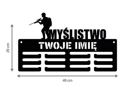 Wieszak na medale MYŚLISTWO twoje imię dowolny tekst 322.1 na Arena.pl
