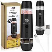 MŁYNEK ELEKTRYCZNY DO PIEPRZU SOLI CZARNY AUTOMAT 2W1 ŁADOWANIE USB-C