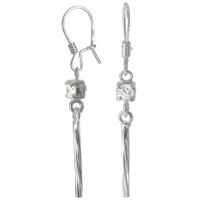 SREBRNE KOLCZYKI WISZĄCE NA BIGLU Z CYRKONIĄ SREBRO PRÓBY 925