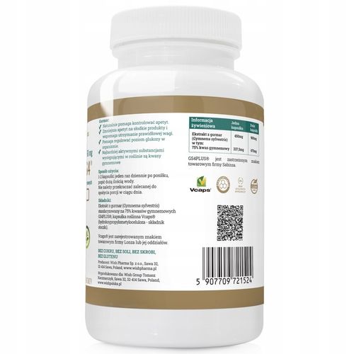 Gurmar GS4 Ekstrakt 75% ZMNIEJSZA APETYT 90kap na Arena.pl