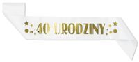 Szarfa ze złotym nadrukiem 40 urodziny