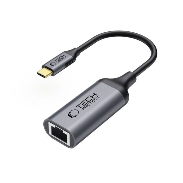 Adapter Ethernet RJ45 Tech-Protect UltraBoost 1Gbps DO Type-C Czarny zdjęcie 1