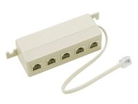 Rozgałęźnik telefoniczny WTYK -5GNIAZDO MOD 6P4C