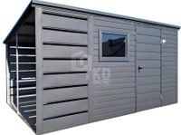 Schowek domek ogrodowy 2,5x2m + wiata 1m drzwi okno dach TKD367