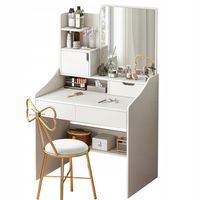 TOALETKA Z LUSTREM BIAŁA MAKIJAŻU GLAMOUR Z SZUFLADAMI SKANDYNAWSKA MODERN