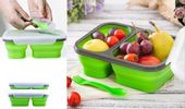 Pojemnik silikonowy plastikowy na żywność Duży 2w1 śniadaniówka LUNCH