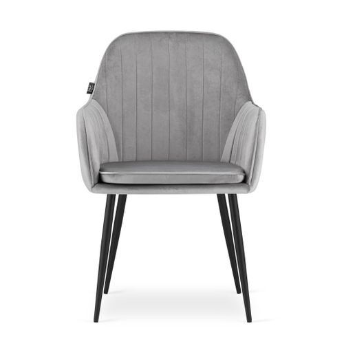 Krzesło LUGO - aksamit srebrno-szary / nogi czarne x 2 na Arena.pl