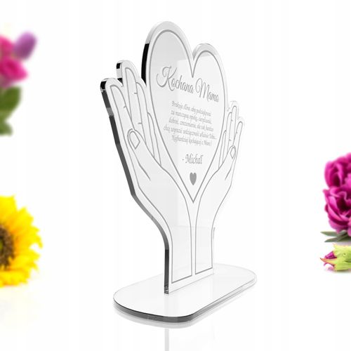 PREZENT DLA MAMY STATUETKA serce na DZIEŃ MATKI kolorowy nadruk na Arena.pl