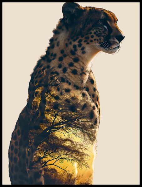 Plakat 60x80cm Gepard Duch Sawanny zdjęcie 2