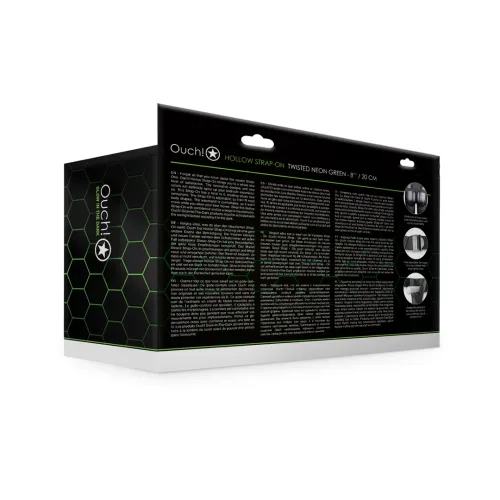 ouch! hollow strap-on 20 cm świecący, wypustki, regulowany pasek na Arena.pl