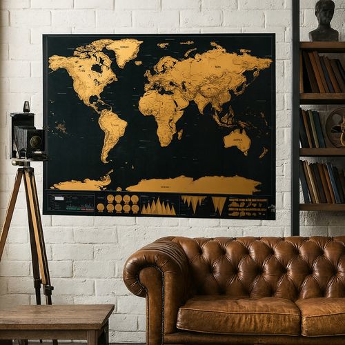 Mapa świata zdrapka dla podróżnika 82 x 59 cm na Arena.pl