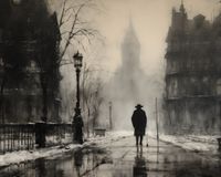 Plakat 50x40cm Mgła nad Londynem