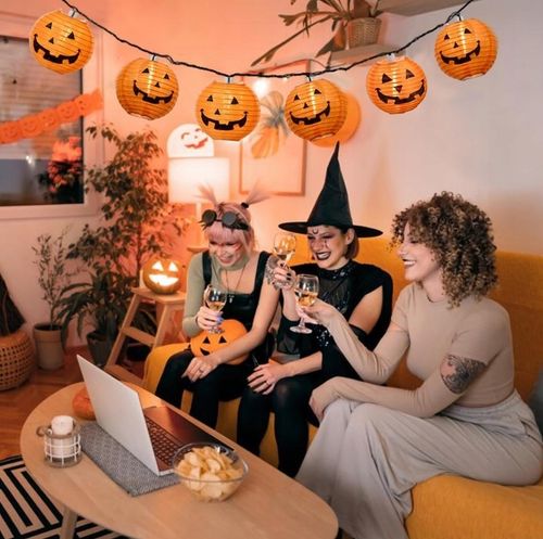 Girlanda Lampiony DYNIE LED Ozdoba HALLOWEEN Lampki Wiszące Dynie 2m na Arena.pl
