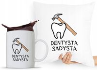 Zestaw Poduszka + Kubek Dla Dentysty Stomatologa Z Nadrukiem Ze Zdjęciem