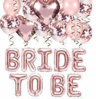 Balony BRIDE TO BE na wieczór PANIEŃSKI GOLD ROSE