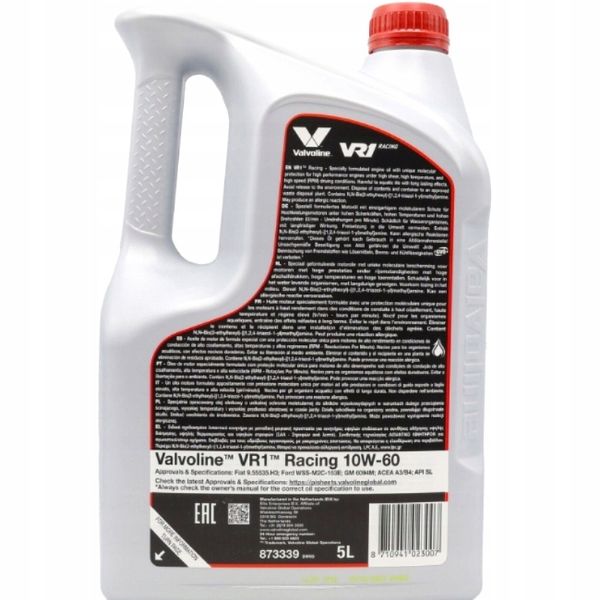 Valvoline VR1 Racing 10W60 5L zdjęcie 2