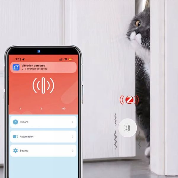 Czujnik Wibracji Inteligentny Sensor Drgań Detektor ZigBee TUYA Smart Life zdjęcie 4