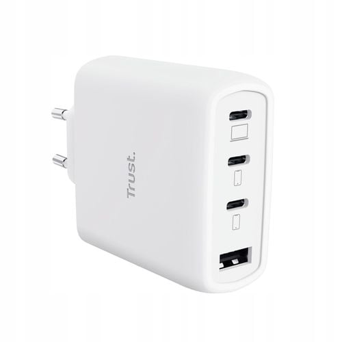 Ładowarka sieciowa TRUST Maxo GaN 65W 1xUSB-A 3xUSB-C Biały na Arena.pl