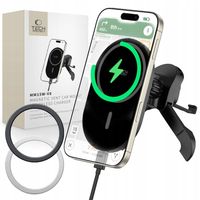 UCHWYT SAMOCHODOWY ŁADOWARKA INDUKCYJNA Qi DO MAGSAFE NA KRATKĘ NAWIEWU