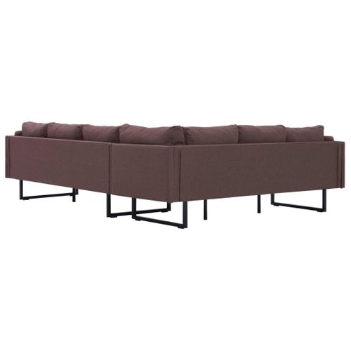 VidaXL Sofa narożna, brązowa, materiałowa na Arena.pl