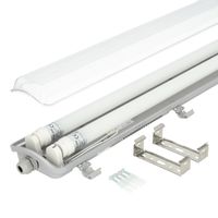 Zestaw oprawa hermetyczna AMPER 2x120 + 2x LED T8 18W barwa zimnobiała
