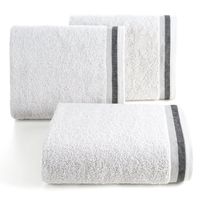 Ręcznik kąpielowy Niko 50x90 cm jasnoszary bawełniany z bordiurą