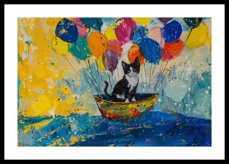 Plakat 45x30cm Kot na Łodzi zdjęcie 3
