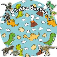 OPŁATEK NA TORT 30CM - DINOZAURY DINO + IMIĘ + GRATIS! 24CM 26CM